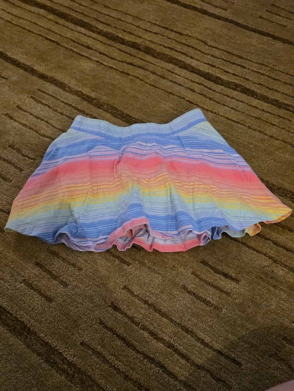 5/25 Place Pastel Striped Ruffle Skort in Yellow Pink Blue Peach Size 7/8..